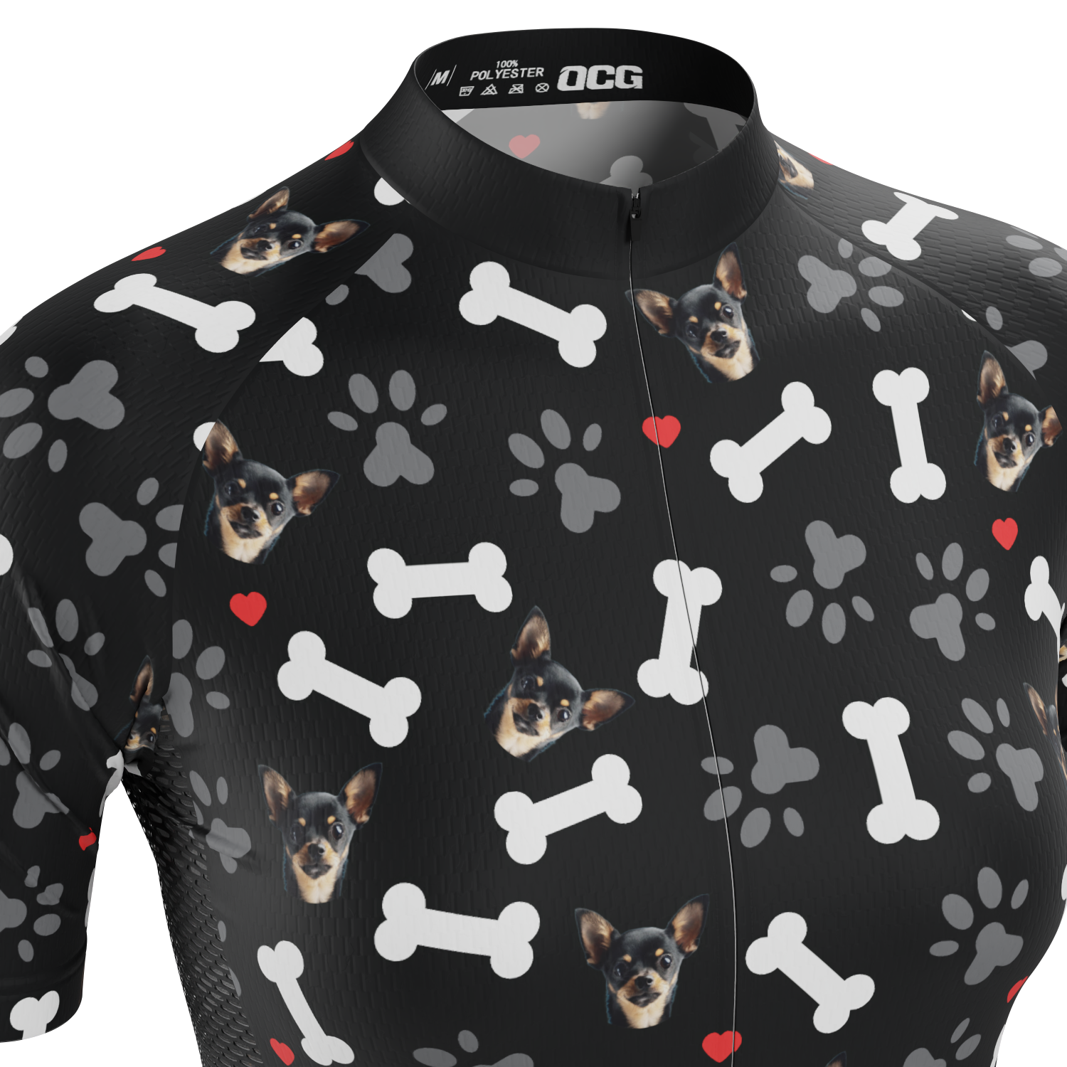 Women's Custom Pet Bones Cycling Kit Durable & Personalized Black