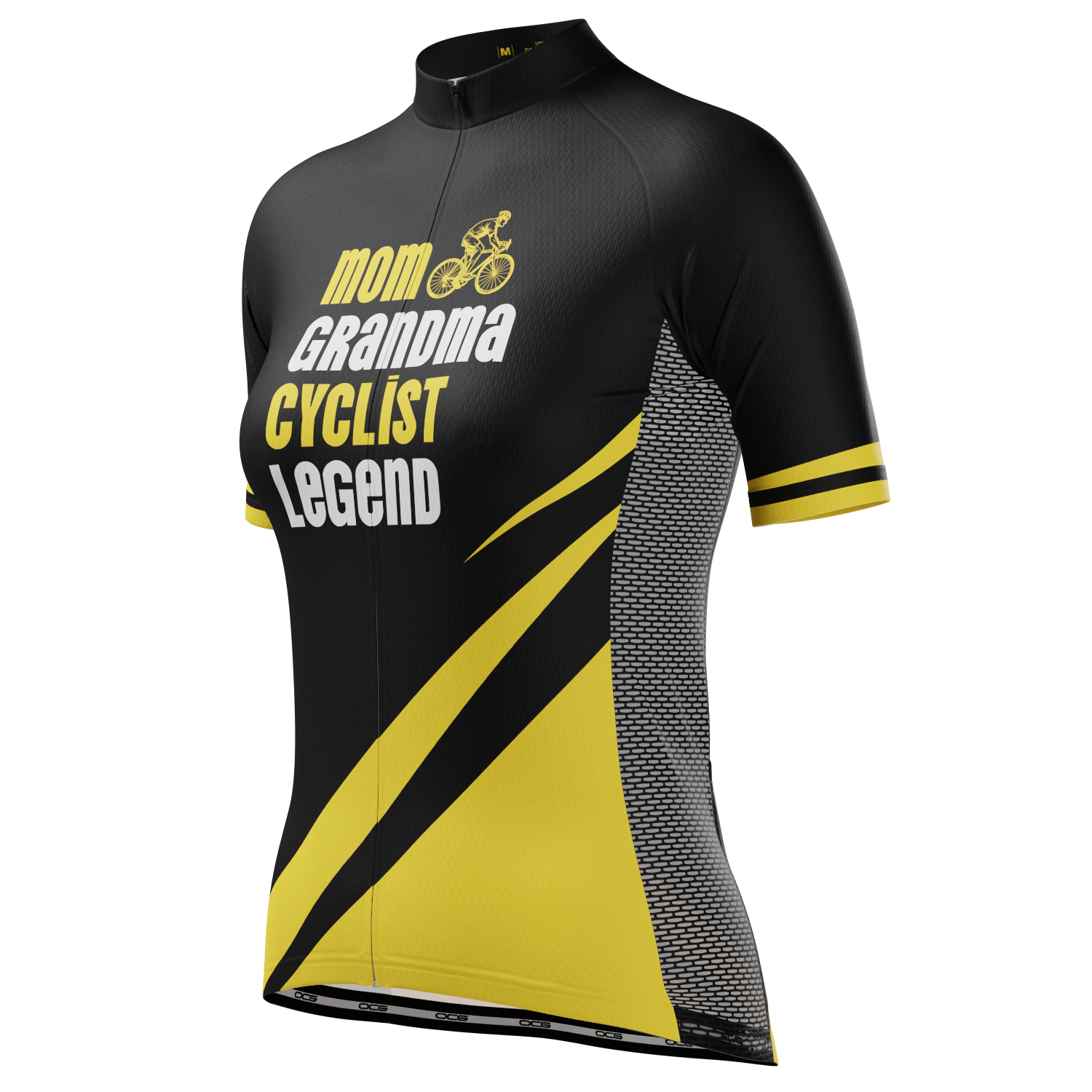 Women's Mom & Granma Short Sleeve Cycling Jersey Quick-Dry Elegance Black