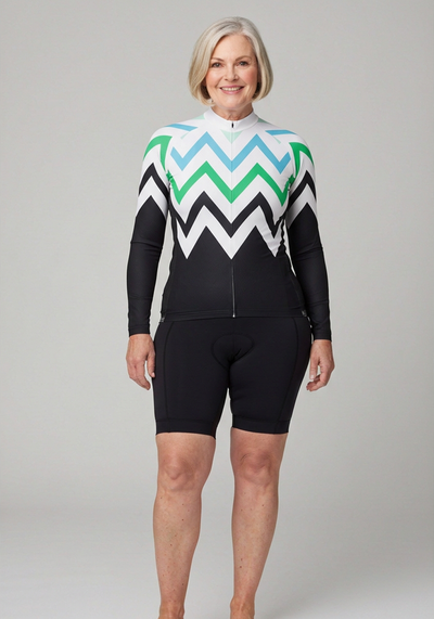 Women's Zigzag Mountain Long Sleeve Cycling Jersey