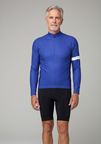 Men's Stripe Banded Long Sleeve Cycling Jersey