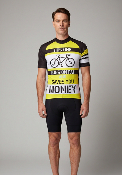 Men's Runs on Fat Short Sleeve Cycling Jersey