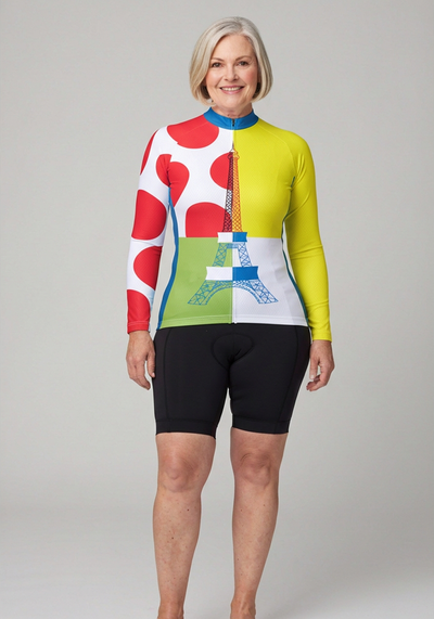 Women's Tour de France Leaders KOM Sprinters Long Sleeve Cycling Jersey