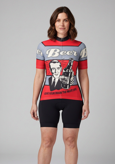 Women's Give Your Brain The Night Off Beer Short Sleeve Cycling Jersey