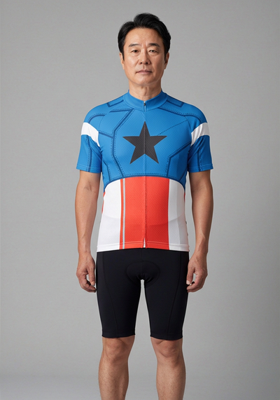 Men's The Captain USA Flag Short Sleeve Cycling Jersey