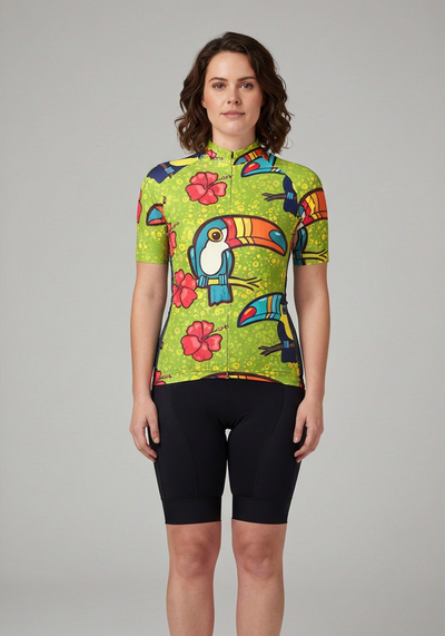 Women's Tucan Hibiscus Short Sleeve Cycling Jersey