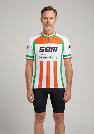 Men's Retro Sem Cycles France Loire Short Sleeve Cycling Jersey