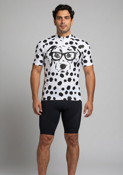Men's Dalmatian Dog Short Sleeve Cycling Jersey