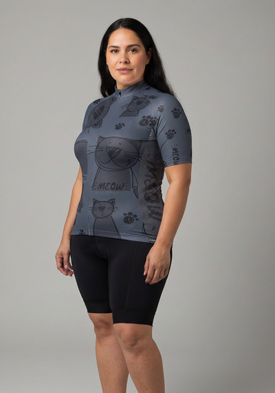 Women's Meow Cat Short Sleeve Cycling Jersey