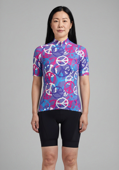 Women's Peace and Love Short Sleeve Cycling Jersey