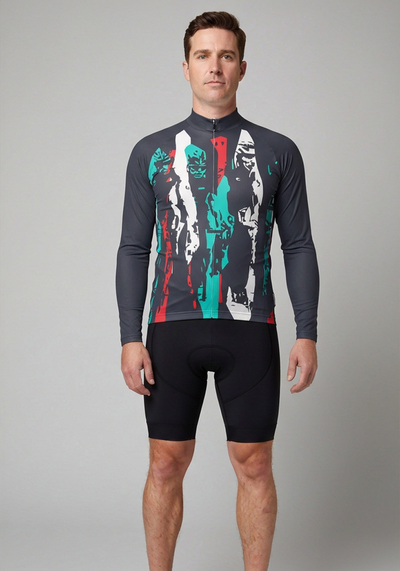 Men's Velo Abstract Long Sleeve Cycling Jersey