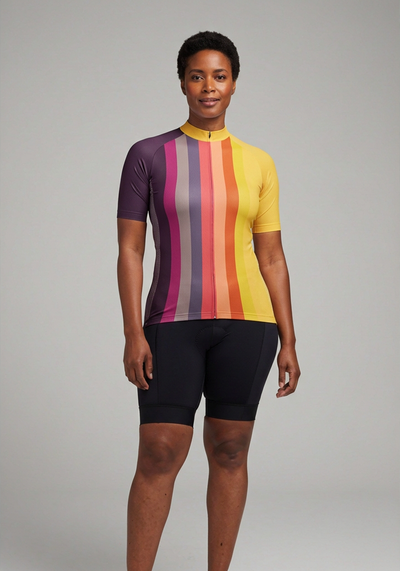 Women's Sunburnt Rainbow Short Sleeve Cycling Jersey