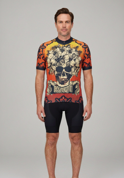Men's Maui Skull Short Sleeve Cycling Jersey