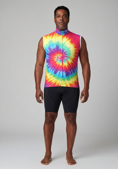 Men's Tie Dye Sleeveless Tech Cycling Jersey