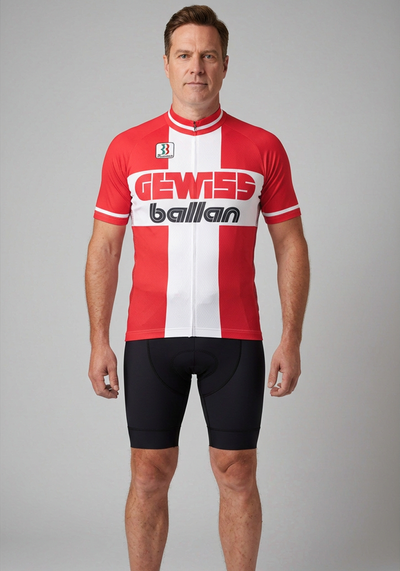 Men's Retro 1995 Gewiss Ballan  Short Sleeve Cycling Jersey
