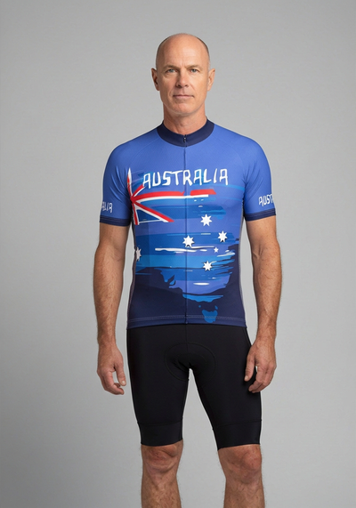 Men's Australian National Flag Short Sleeve Cycling Jersey