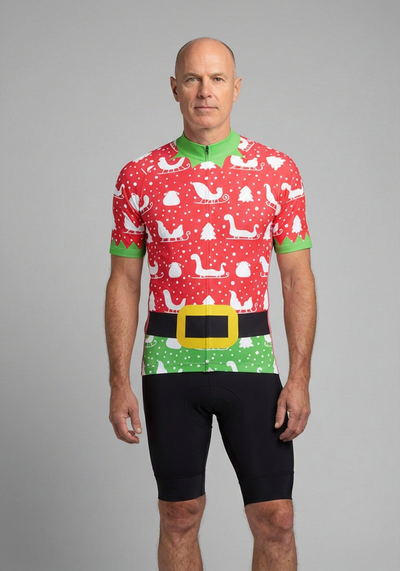 Men's Christmas Elf Season To Ride Short Sleeve Cycling Jersey