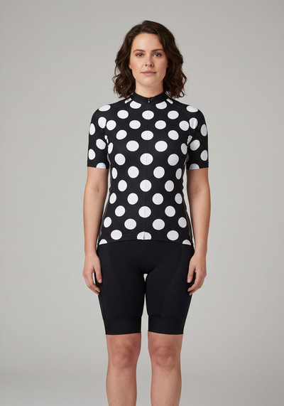 Women's Bold Polka Dots Short Sleeve Cycling Jersey
