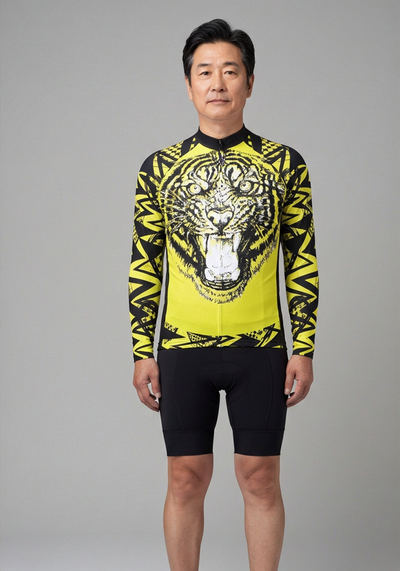 Men's Wild Tiger Long Sleeve Cycling Jersey