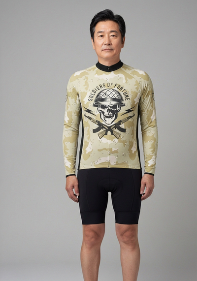 Men's Soldiers of Fortune Camo Long Sleeve Cycling Jersey