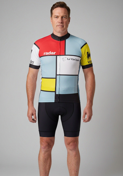 Men's Retro La Vie En Claire Short Sleeve Cycling Jersey