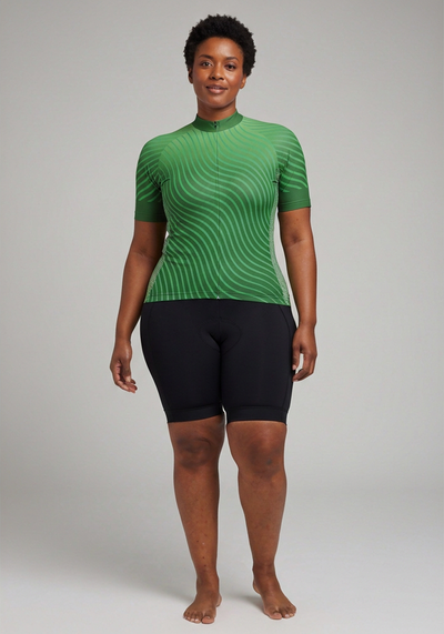 Women's Colourful Curvy Lines Short Sleeve Cycling Jersey