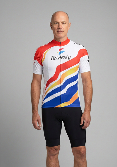 Men's Banesto Retro 1990 Short Sleeve Cycling Jersey