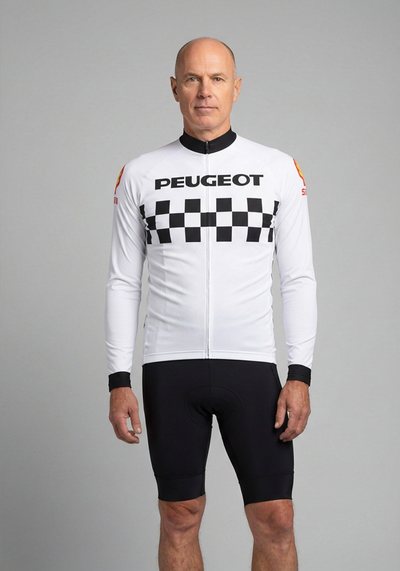 Men's Retro Peugeot Shell 1983 Long Sleeve Cycling Jersey