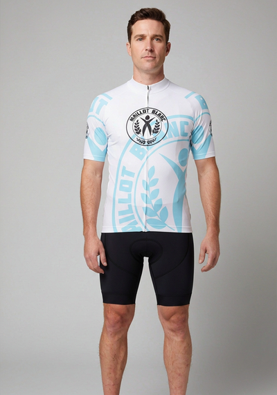 Men's Tour de France Young Rider Maillot Blanc Short Sleeve Cycling Jersey