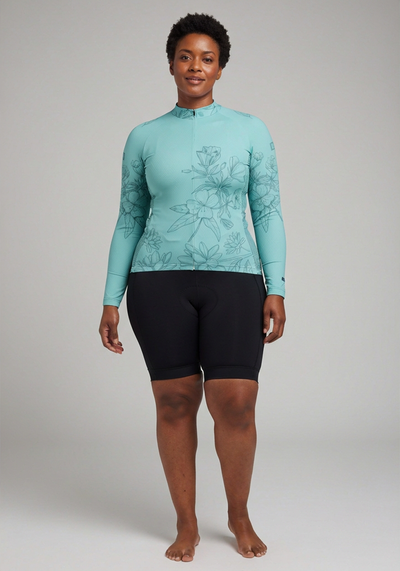 Women's Flower Power Long Sleeve Cycling Jersey