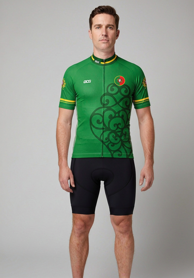 Men's Lusitanian Portugal National Flag Short Sleeve Cycling Jersey