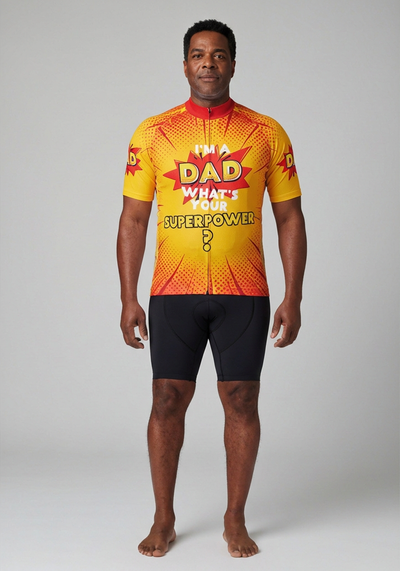 Men's I'm a Dad Superpower Short Sleeve Cycling Jersey