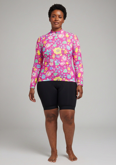 Women's Bouquet Floral Long Sleeve Cycling Jersey
