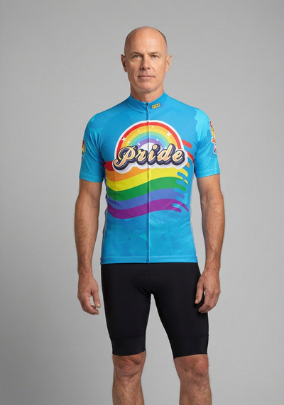 Men's LGBT Pride Rainbow Icon Short Sleeve Cycling Jersey