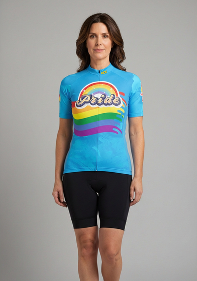 Women's LGBT Pride Rainbow Icon Short Sleeve Cycling Jersey