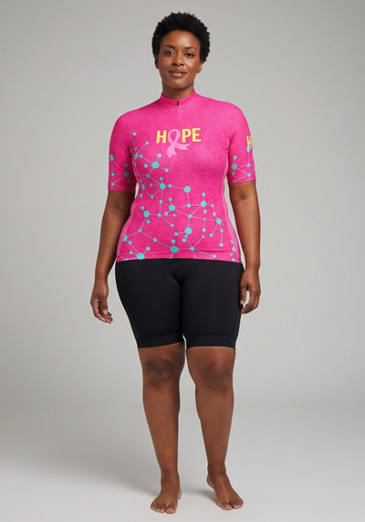 Women's Breast Cancer Faith Hope Love Short Sleeve Cycling Jersey