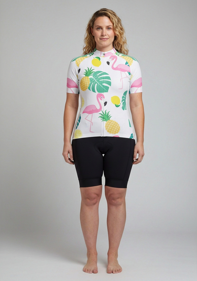 Women's Fruity Flamingo Short Sleeve Cycling Jersey