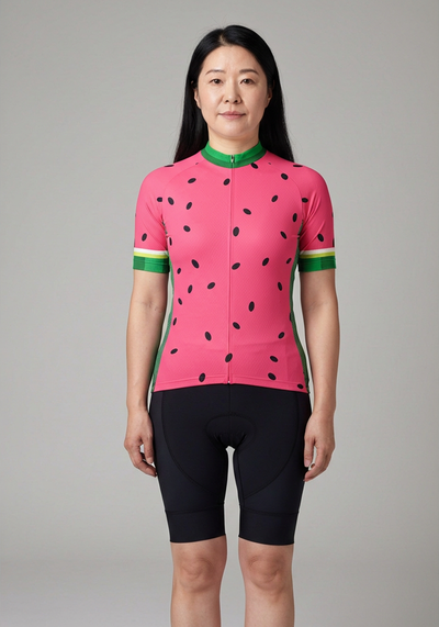Women's Watermelon Fruit Short Sleeve Cycling Jersey