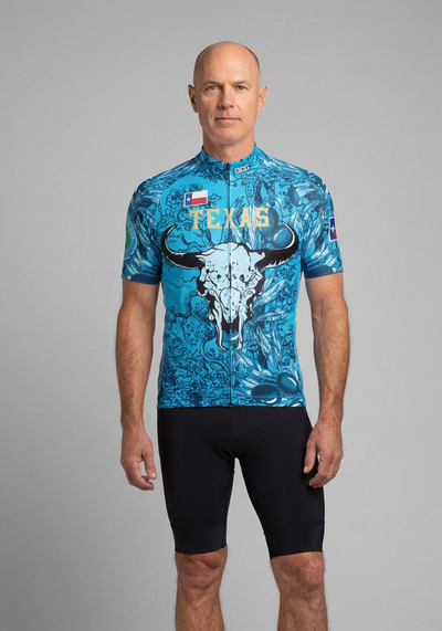Men's Texas Longhorn US State Icon Short Sleeve Cycling Jersey