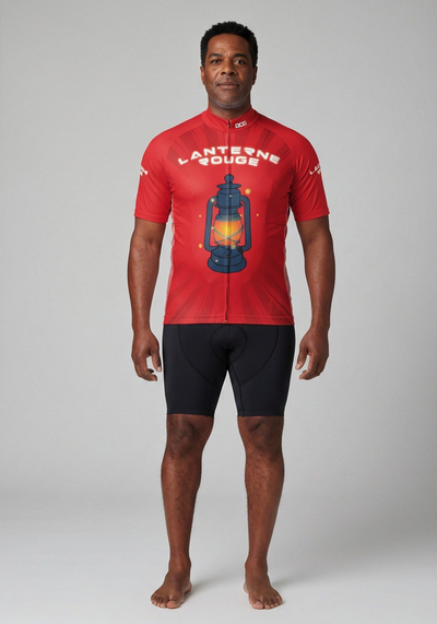 Men's Lanterne Rouge Red Lantern Short Sleeve Cycling Jersey
