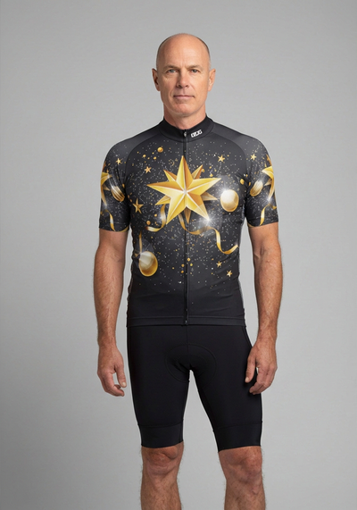 Men's Christmas Star Short Sleeve Cycling Jersey