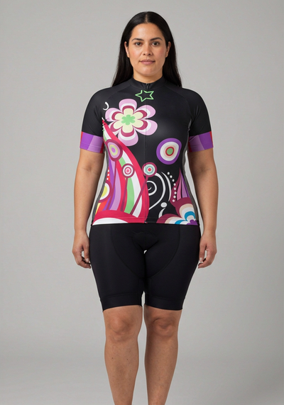 Women's Floral & Poppy Short Sleeve Cycling Jersey