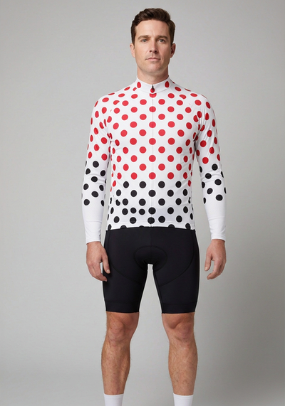 Men's Polka Dots Long Sleeve Cycling Jersey