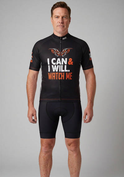 Men's I Can I Will. Watch Me Short Sleeve Cycling Jersey