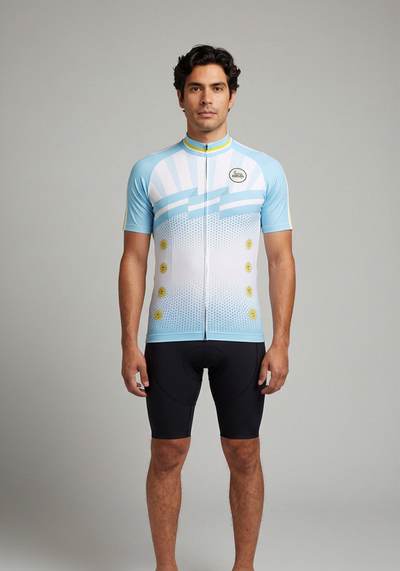 Men's World Countries Team Argentina Icon Short Sleeve Cycling Jersey