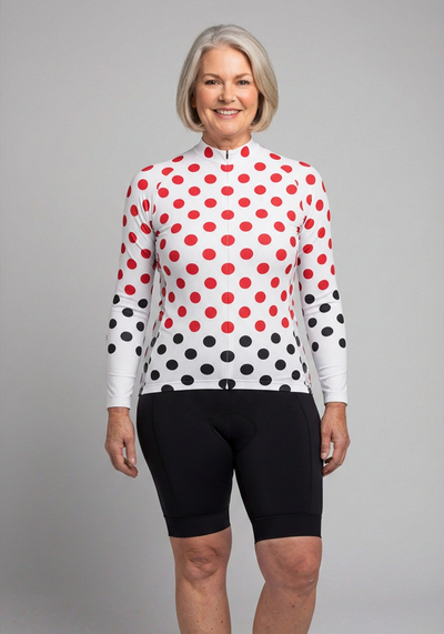 Women's Polka Dots Long Sleeve Cycling Jersey