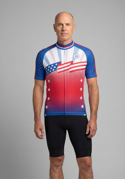 Men's World Countries Team USA Icon Short Sleeve Cycling Jersey