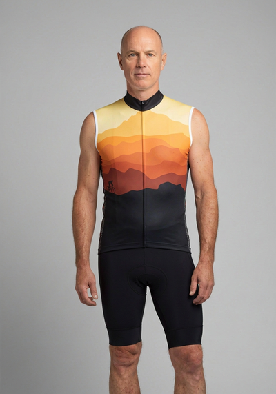 Men's Ride Free Sunset Sleeveless Tech Cycling Jersey