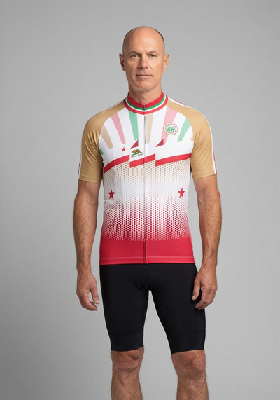 Men's Team California Republic US State Icon Short Sleeve Cycling Jersey