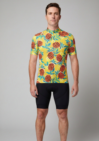 Men's Pineapple Fun Short Sleeve Cycling Jersey