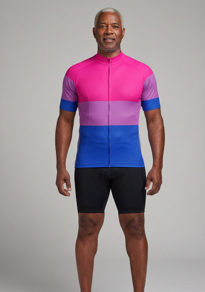 Men's LGBT Bisexual Pride Short Sleeve Cycling Jersey